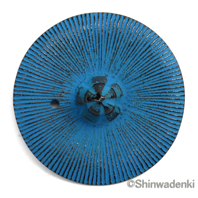 南部鉄器 ティーポット 急須 平丸千筋 青