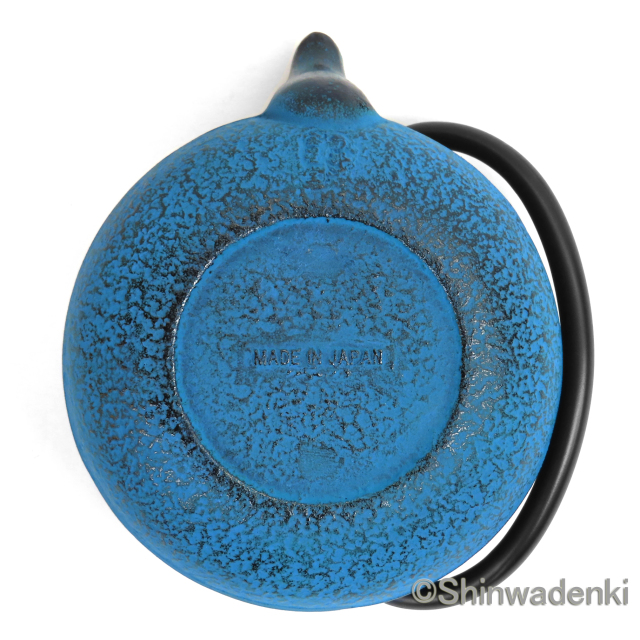 南部鉄器 ティーポット 急須 平丸千筋 青