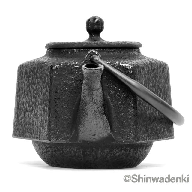 南部鉄器 急須 六角利久 黒