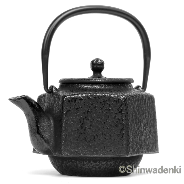 南部鉄器 急須 六角利久 黒