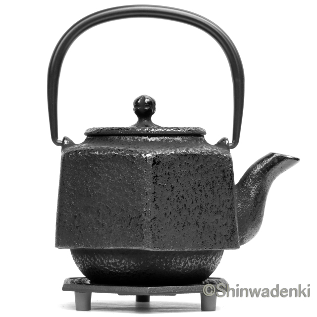 南部鉄器 急須 六角利久 黒