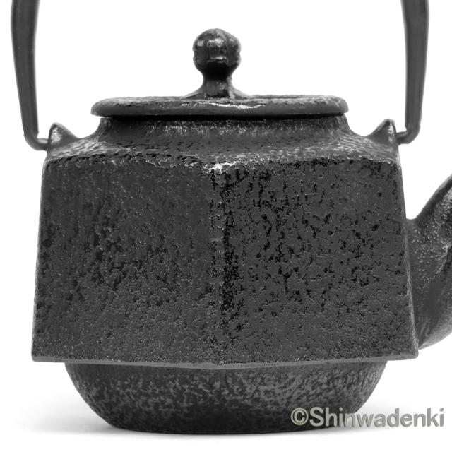 南部鉄器 急須 六角利久 黒