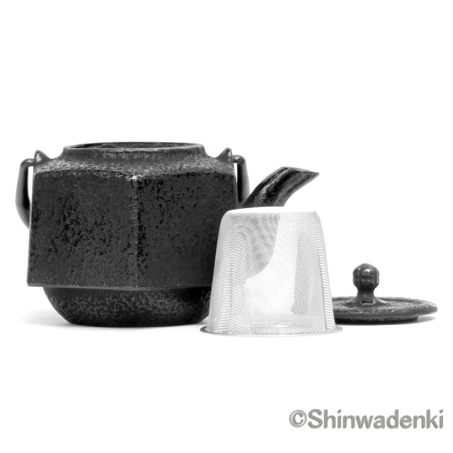 南部鉄器 急須 六角利久 黒