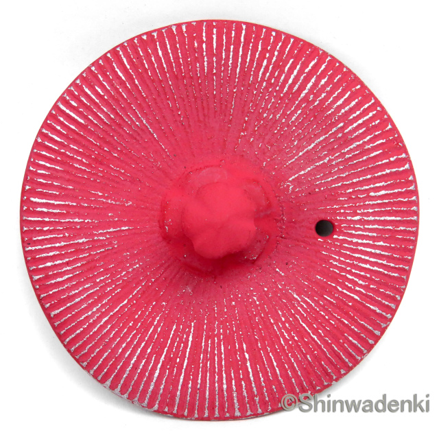 南部鉄器 ティーポット 急須 平丸千筋 銀ピンク