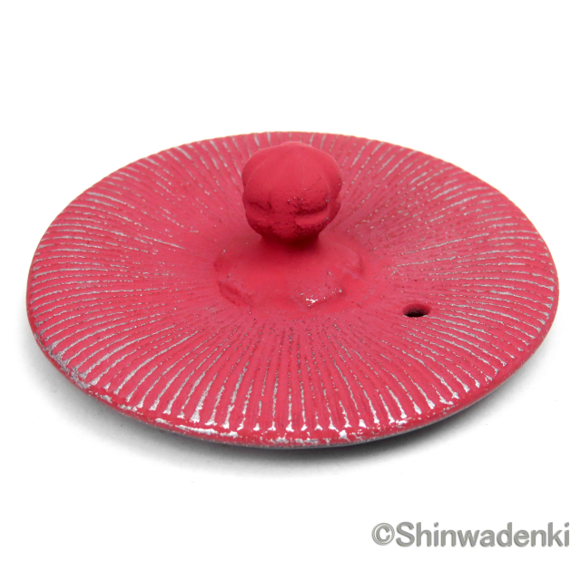 南部鉄器 ティーポット 急須 平丸千筋 銀ピンク