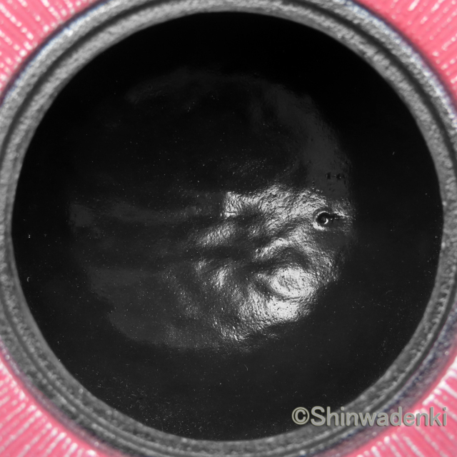 南部鉄器 ティーポット 急須 平丸千筋 銀ピンク