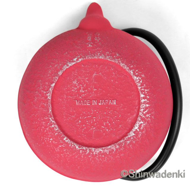 南部鉄器 ティーポット 急須 平丸千筋 銀ピンク