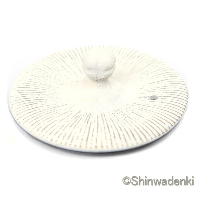 南部鉄器 急須 平丸千筋 金白