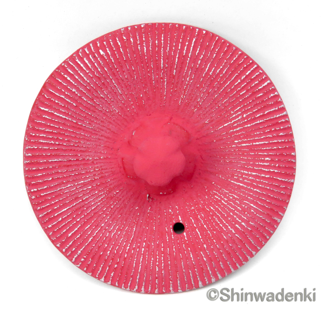 南部鉄器 急須 平丸千筋 銀ピンク