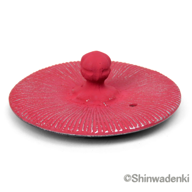 南部鉄器 急須 平丸千筋 銀ピンク