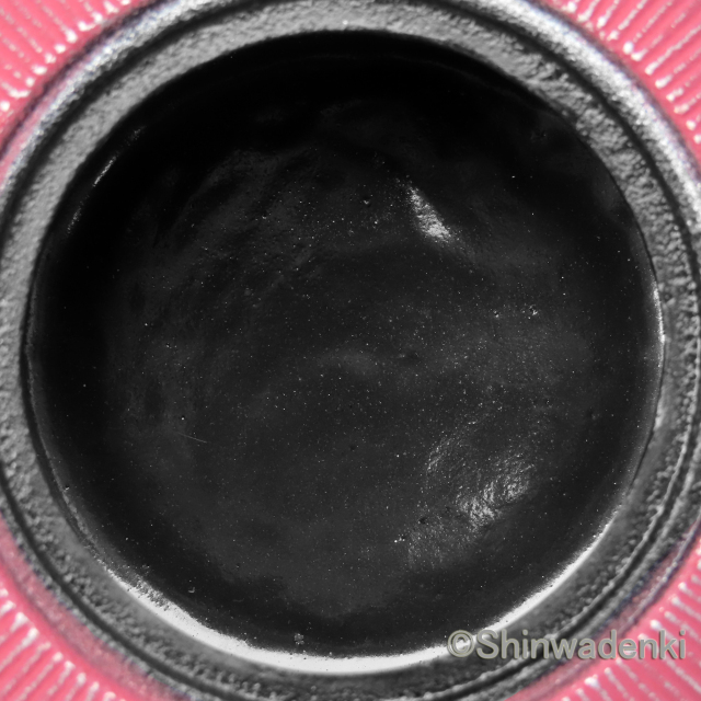 南部鉄器 急須 平丸千筋 銀ピンク