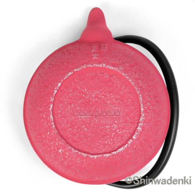 南部鉄器 急須 平丸千筋 銀ピンク