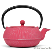 南部鉄器 急須 平丸千筋 銀ピンク