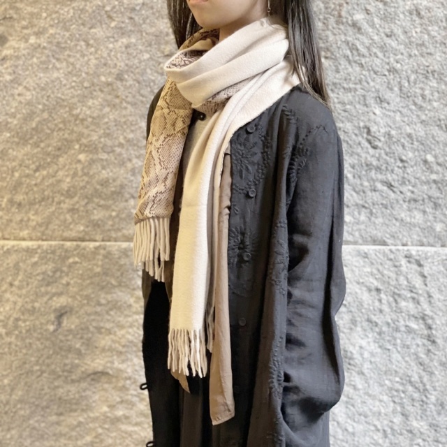 カシミア/シルクマフラー(L)