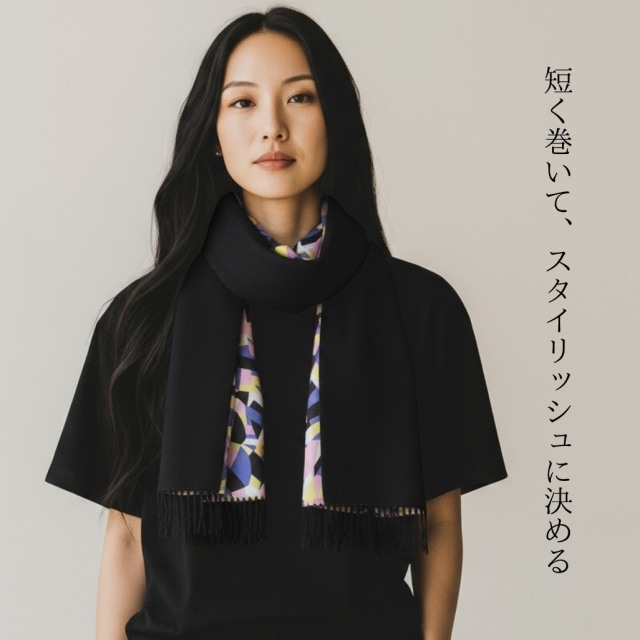 nanfan カシミヤ/シルクマフラー(S) -Short-