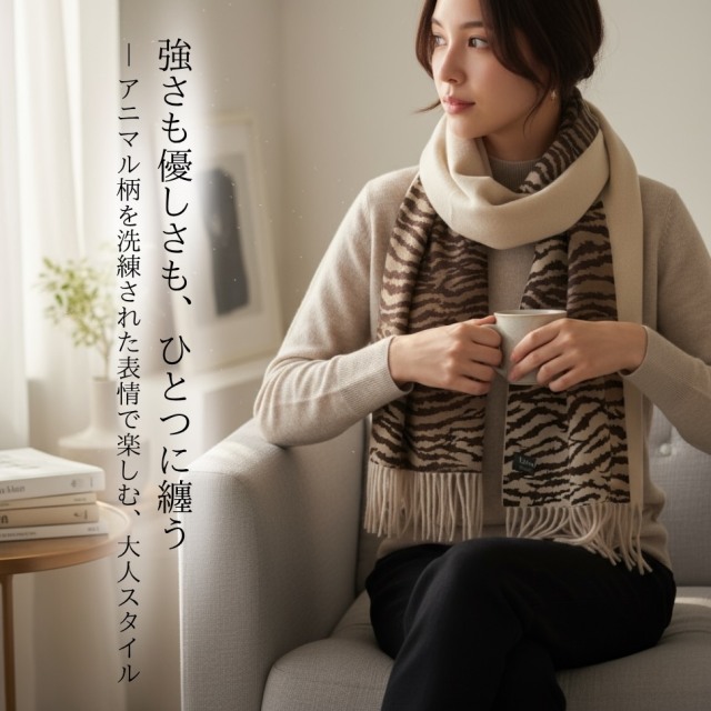 nanfan カシミヤ/シルクマフラー(L) -Long-