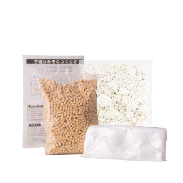 味噌作り材料セット1　大豆1kg・麹1kg・塩500g （出来上がり約4kg）