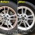 鉄粉除去＋シャンプー洗車Before&After2／ブレーキダストで真っ茶色に汚れたアルミホイールがまるで新品のような輝きに復活