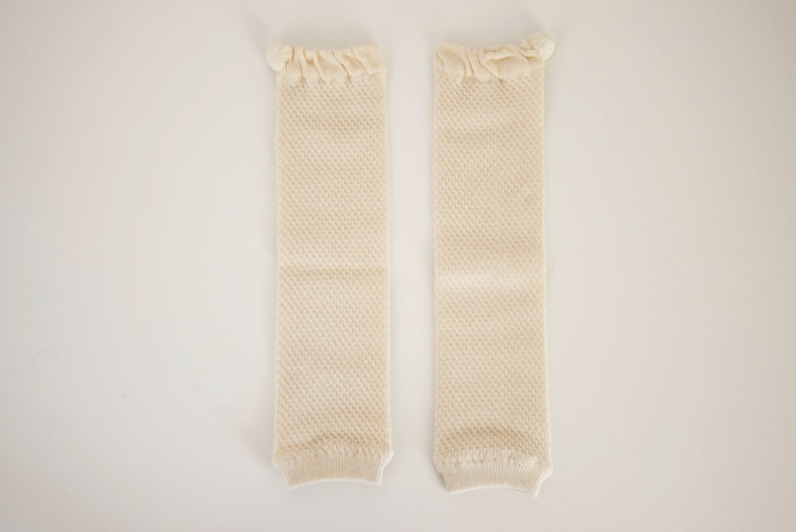 鹿の子編みのベビーレッグウォーマー