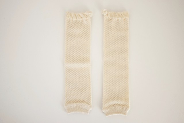 鹿の子編みのベビーレッグウォーマー