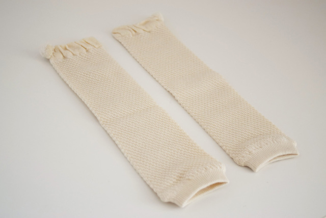 鹿の子編みのベビーレッグウォーマー