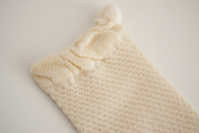 鹿の子編みのベビーレッグウォーマー