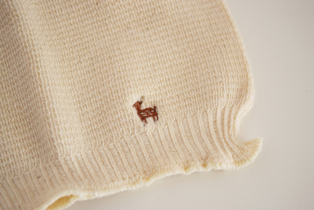 鹿の子編みの腹巻き