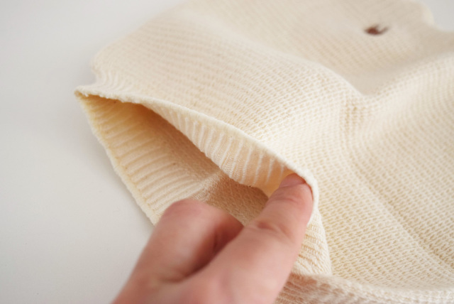 鹿の子編みの腹巻き