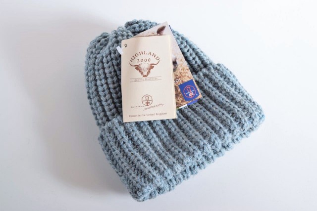 折り返しリブ編みニット帽