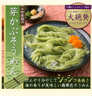 「月曜から夜ふかし」で紹介されました　平野製麺所　そうめん　芽かぶ　緑　4束【淡路島　鳴門千鳥本舗】