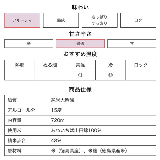 鳴門鯛 純米大吟醸 褒 720ml