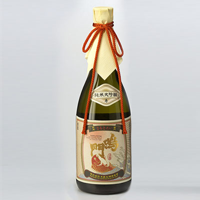祝い額　鯛　白木　大入 大切な方へのお祝いに。鯛舞う金箔ラベル｜鳴門鯛 純米大吟醸 720ml