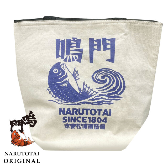 鳴門鯛ロゴ入り 保冷トートバッグ（コットン）ナチュラルカラー