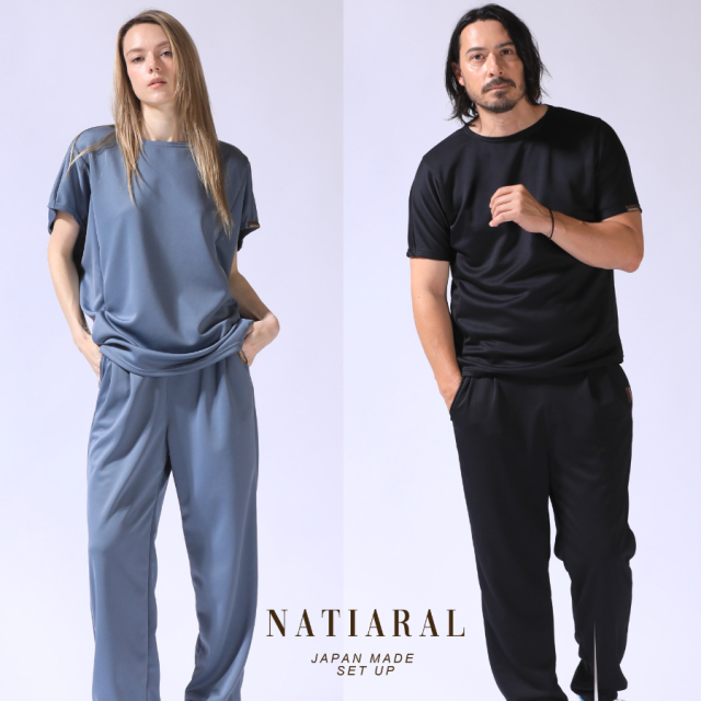 NATIARAL セットアップトップス(半袖セットアップ)