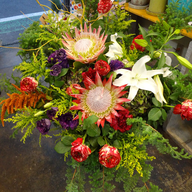 開店祝い　花　アレンジメント　二子玉川の花屋　ネイティブフラワーイーダ