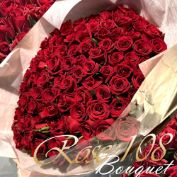 二子玉川花屋　ネイティブフラワーイーダ 赤バラ１０８本花束