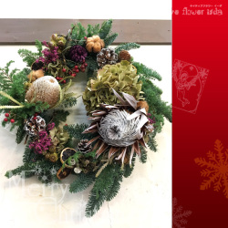 クリスマスリース　オリジナルデザイン　二子玉川の花屋ネイティブフラワーイーダ