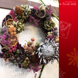 クリスマスリース　オリジナルデザイン　二子玉川の花屋ネイティブフラワーイーダ