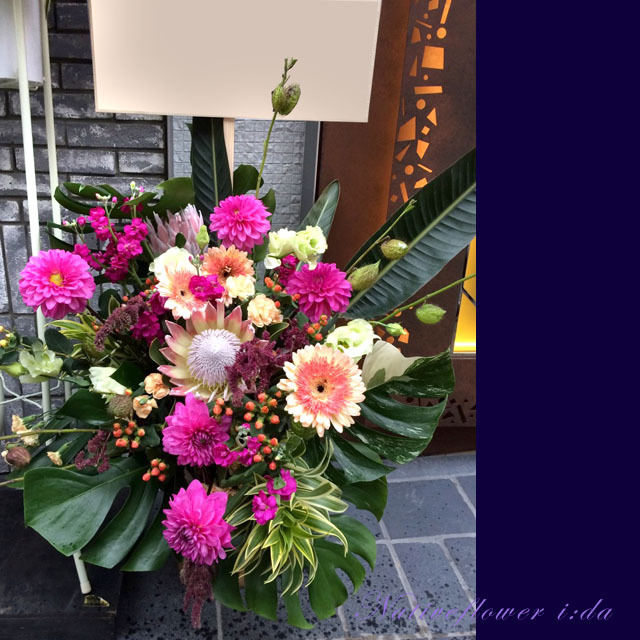 開店祝いに贈る花 ビビッダリア 東京 二子玉川の花屋 ネイティブフラワーイーダ