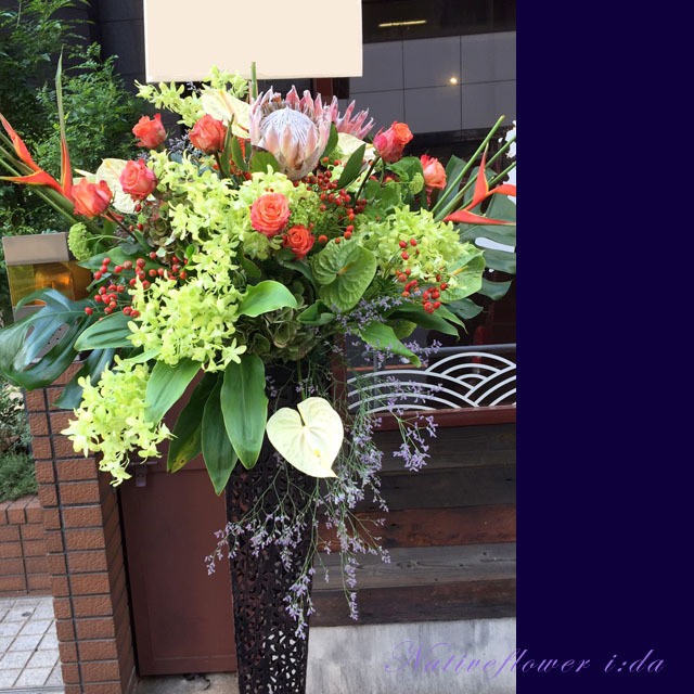 お祝いスタンド花 ライムライト