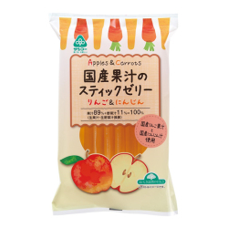 サンコー 国産果汁のスティックゼリー りんご＆にんじん 16g×12本
