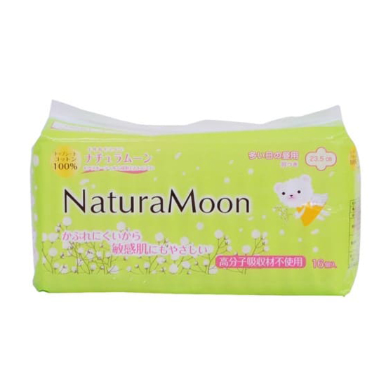 ナチュラルムーン　NaturalMoon　多い日の昼用　羽つき　普通の日用 ナチュラムーン・ナプキン多い日の昼用(羽つき) 16個