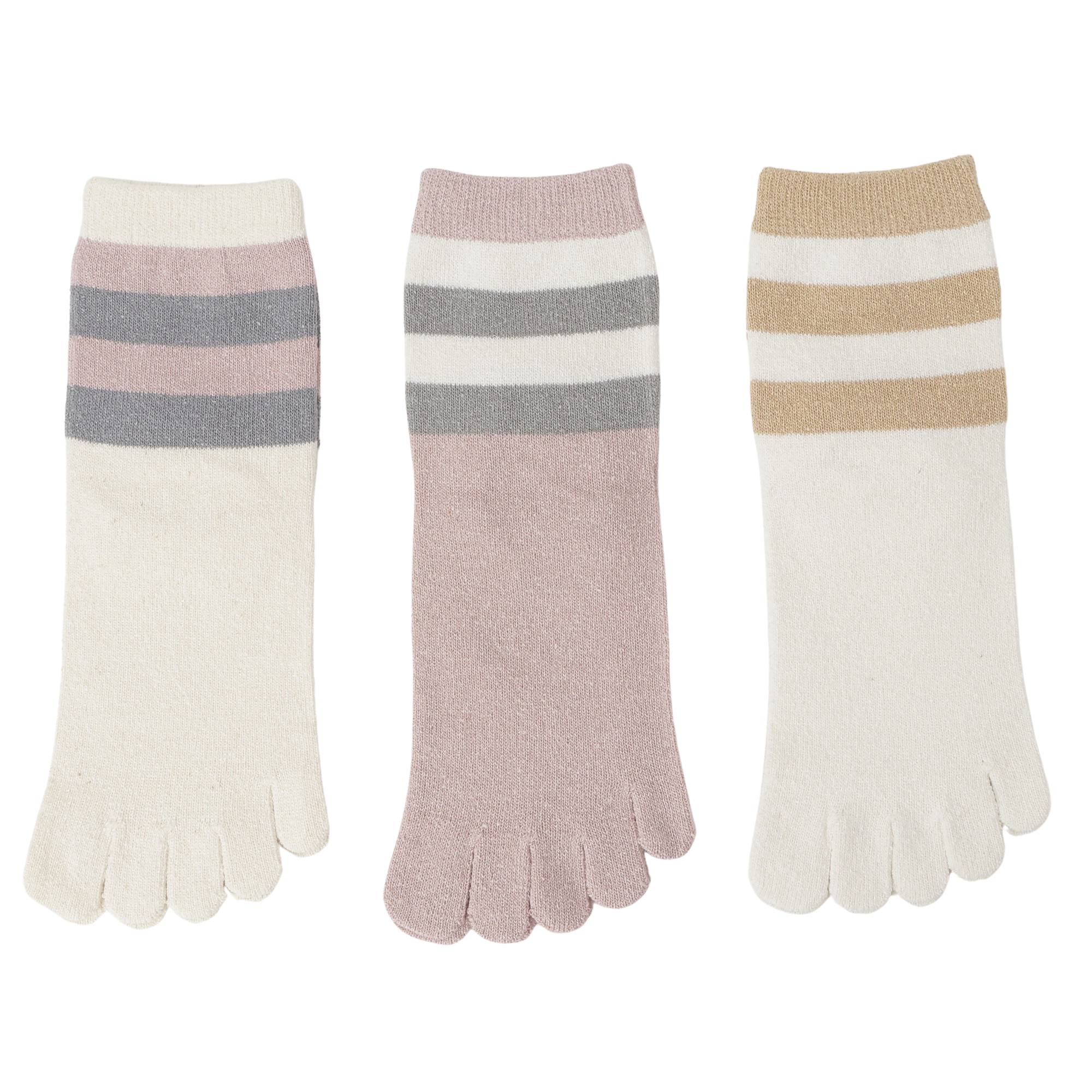 シルク5本指ソックス ボーダー　♪ポイントアップ♪