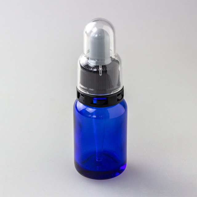 スポイト・セキュリティ付き 細口青ガラス瓶 10mL