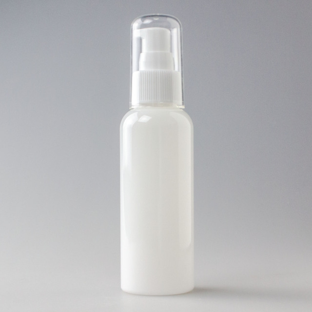 乳白半透明 ポンプ容器 100mL 肩丸ボトル