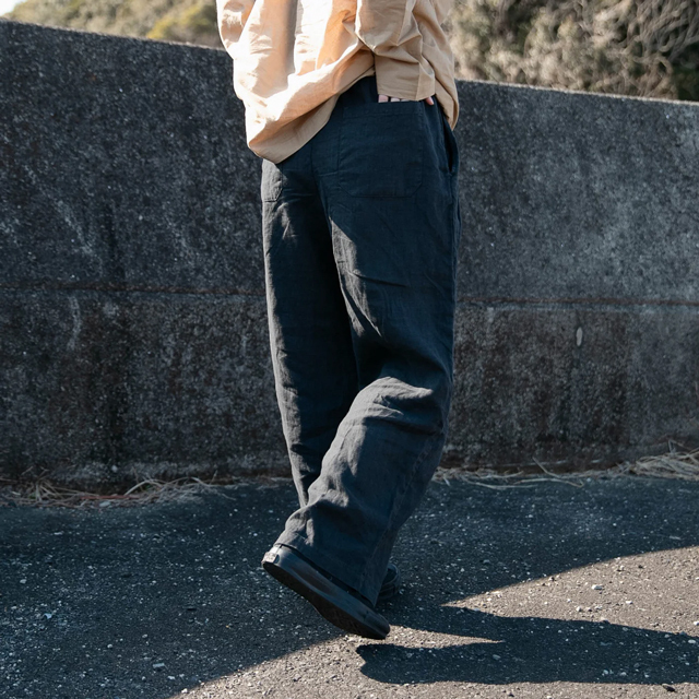 麻のリラックスパンツ《MUYA》きちんと見えて、ゆったり涼しい [リネン