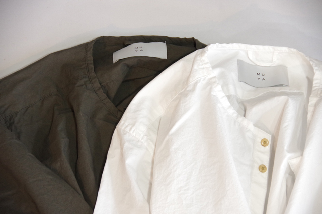 MUYA muya ナードシャツ ノーカラー 80/1 Nerd shirts no collar No.2504