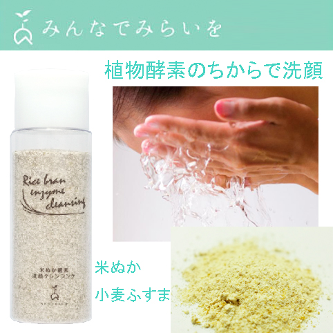 送料無料 みんなでみらいを100 無添加 米ぬか酵素洗顔クレンジングお得5本セット