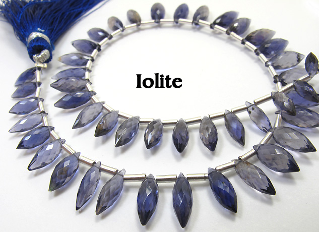 天然石ビーズ・アイオライト/ファンシーカット（1連）