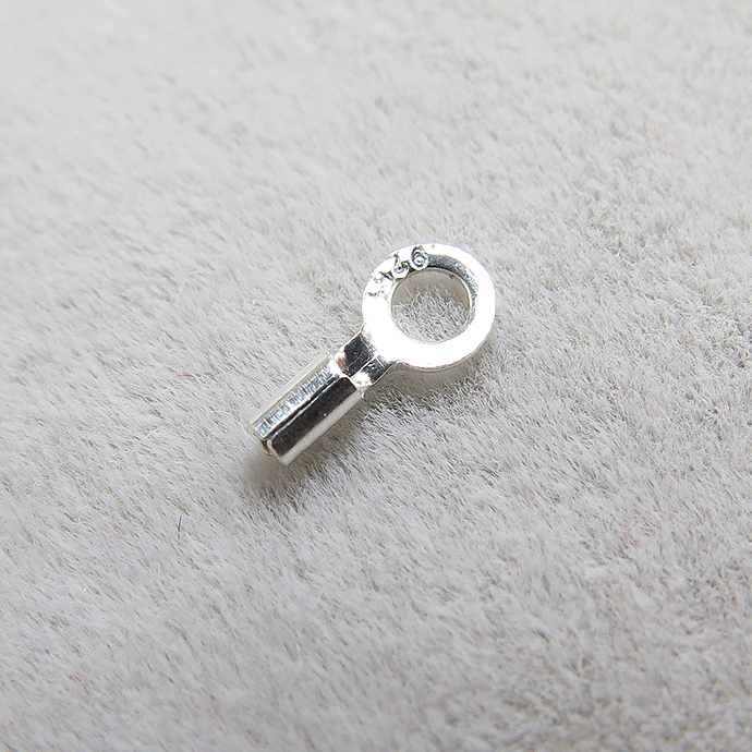 スターリングシルバー925/エンドキャップ・カツラ（ラウンド・内径0.48mm）「SV925」（500個）